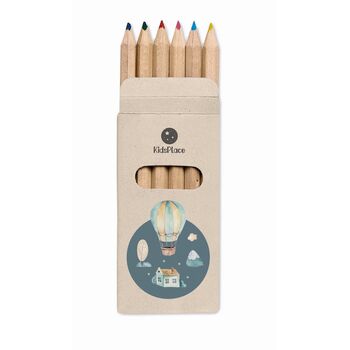 6 Crayons de couleur           6 Crayons de couleur           - Crayon personnalisé - e-goodies - 1