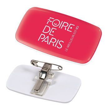 BADGE PINCE-EPINGLE RECTANGLE POUR QUADRIDOME BADGE PINCE-EPINGLE RECTANGLE POUR QUADRIDOME - Badge publicitaire - e-goodies - 1