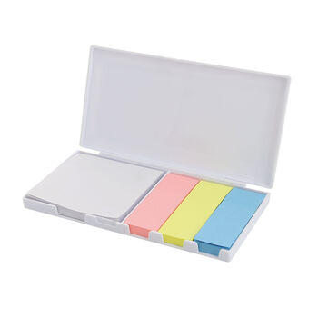 Carnet de 60 feuilles blanches adhésives et 180 marque-pages adhésifs  Carnet de 60 feuilles blanches adhésives et 180 marque-pages adhésifs  - Bloc note repositionnable - e-goodies - 1