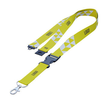 Lanyard en polyester 20 mm avec mousqueton, séparateur et clip de sécurité - Lanyard personnalisé - e-goodies - 1