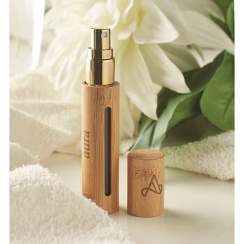 Mini flacon atomiseur de parfum rechargeable avec habillage en bambou - Maison & Cuisine - e-goodies - 1
