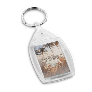 Porte-clés PS transparent en forme rectangulaire - Porte-clés - e-goodies - 1