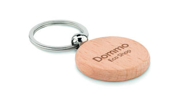 Porte-clés rond en bois        Porte-clés rond en bois        - Developpement durable - e-goodies - 1