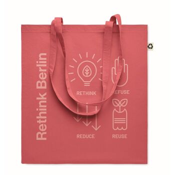 Sac shopping de couleurs en coton recyclé